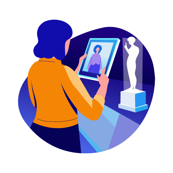 Museum Visit, Artifacts, Historical, Artwork, Art Exhibition illustration