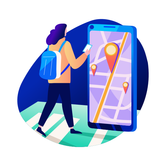 Online Navigation, Location, Map, Gps, App, illustration
