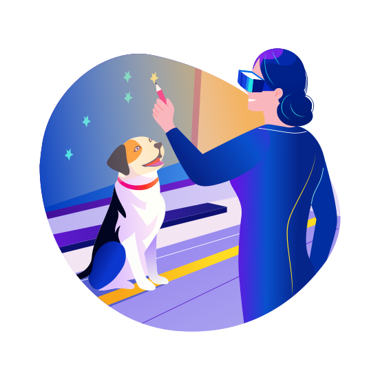 Pet Trainer, Dog, Animal, Tamer, Vr Technology, illustration