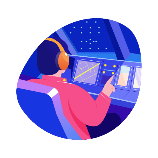 Pilot Cockpit, Aircraft, Aeroplane, Technology, Character illustration