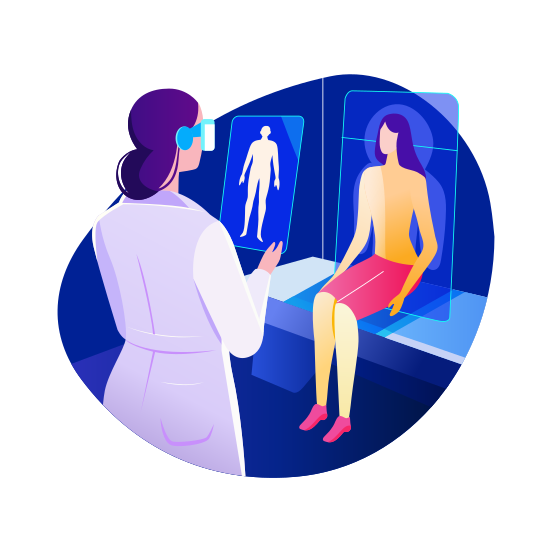 Virtual Doctor, Medical, Healthcare, Checkup, Treatment illustration
