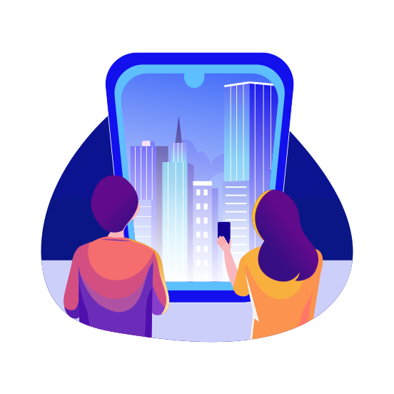 Vr City, Buildings, Technology, Innovation, Futuristic illustration