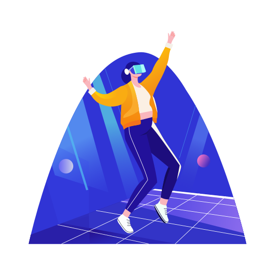 Vr Dance, Partying, Performing, Entertainment, Simulation illustration