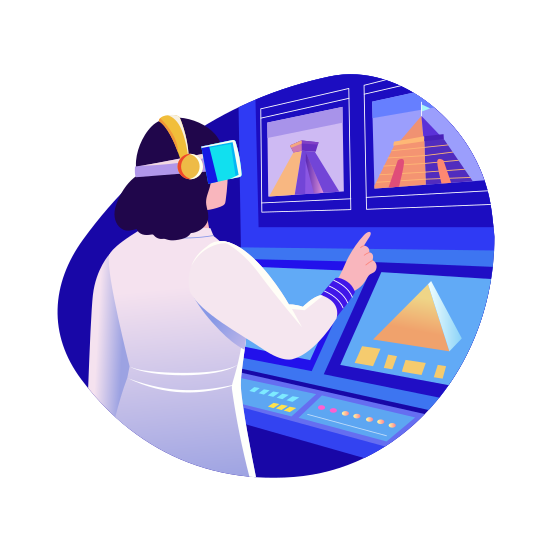 Vr Explorer, Travel, Tour, Technology, Futuristic illustration