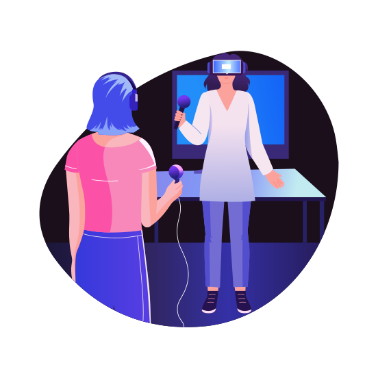 Vr Exposure, Therapy, Threatment, Healthcare, Technology illustration