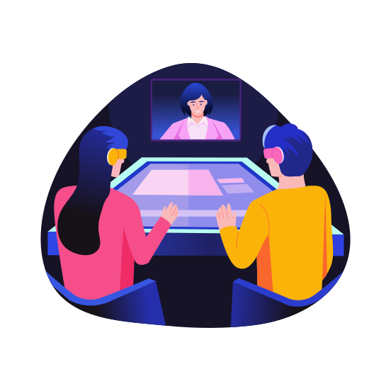 Vr Meeting, Webinar, Discussion, Communication, Collaboration, illustration