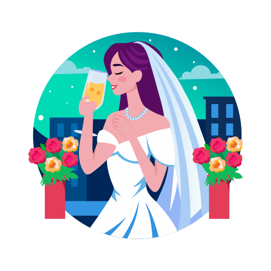 Bride Drinking, Juice, Refreshment, Liquid, Ceremony illustration