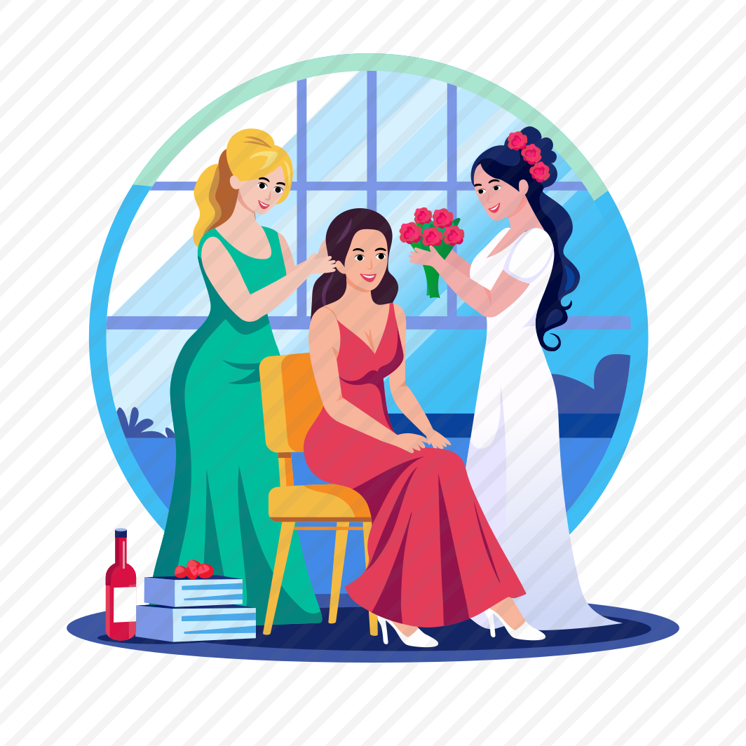 Bride Friends, Bridesmaids, Friendship, Helping, Ceremony preview