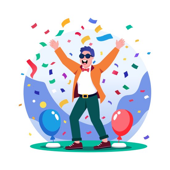 Dancing, Party, Celebration, Happy, Cheerful illustration