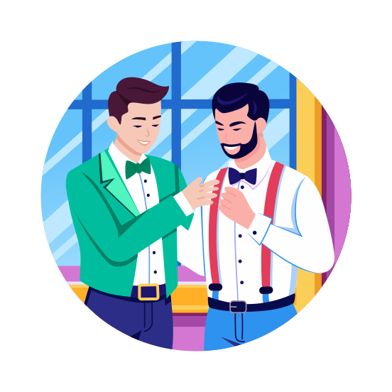 Groom Friend, Friendship, Companion, Bonding, Friends illustration
