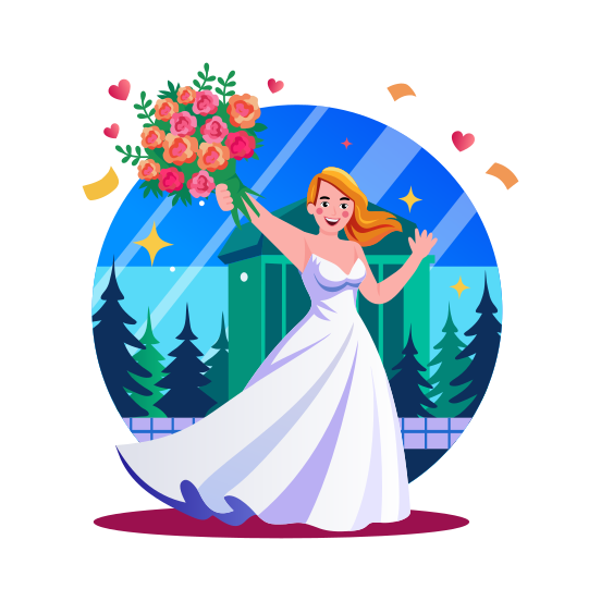 Wedding Bouquet, Flowers, Bride, Floral, Blooming illustration