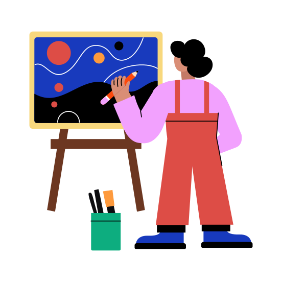 Canvas Art, Easel Painting, Artwork, Painter, Artist illustration