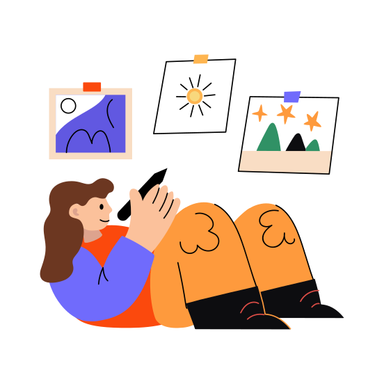 Creative Girl, Artist, Painting, Drawing, Hobby illustration