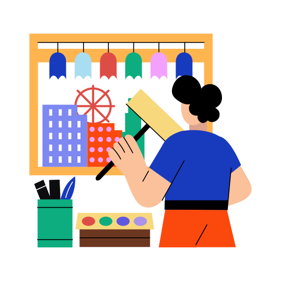 Creative Skill, Wall Art, Muralist, Painter, Artist illustration