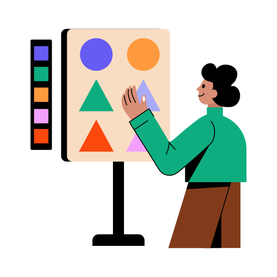 Geometric Art, Geometric Shapes, Artist, Painter, Activity illustration