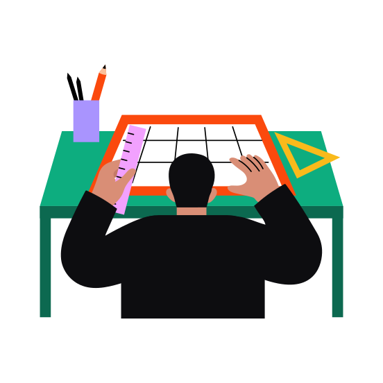 Making Blueprint, Prototyping, Architect, Sketching, Drawing illustration