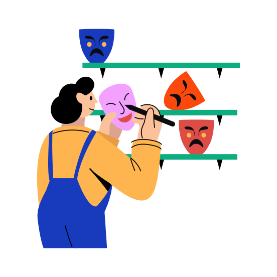 Mask Making, Masking, Painting, Creative, Artist illustration