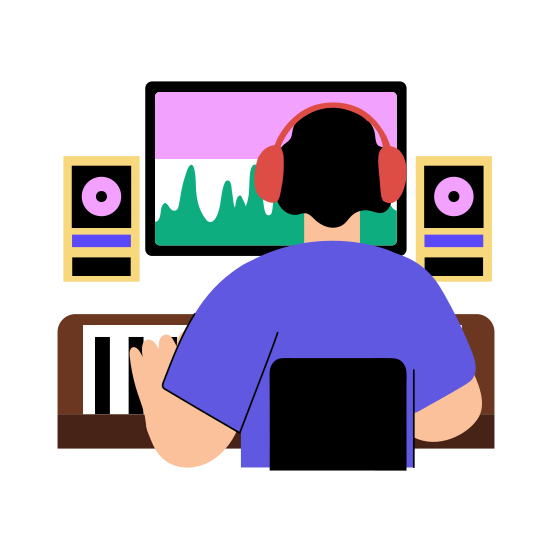 Sound Producing, Music Production, Editing, Working, Professional illustration