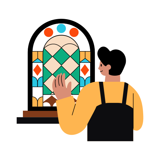 Stained Glass, Glassworker, Glazier, Artist, Artwork, illustration