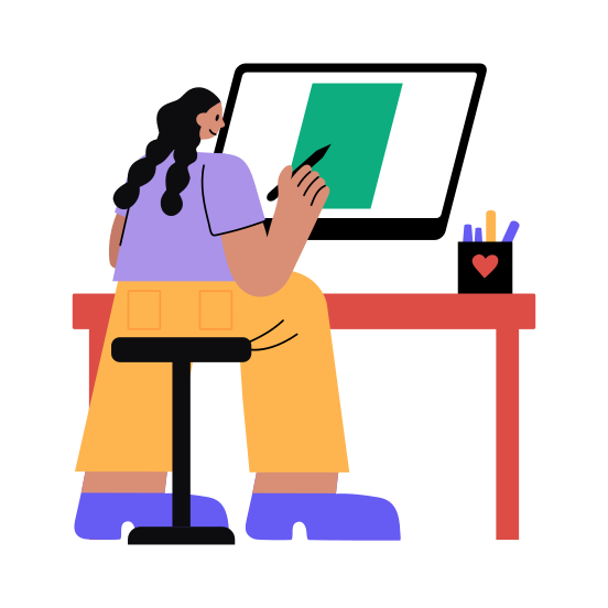 Visual Designer, Graphic Designer, Artist, Working, Sketching illustration