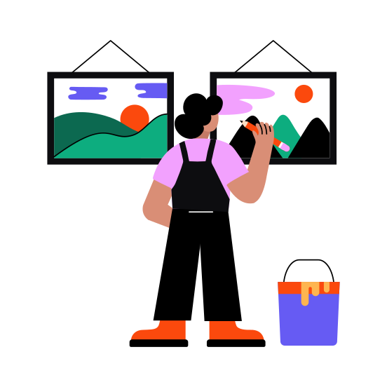 Wall Paintings, Wall Art, Sceneries, Artist, Artworks illustration