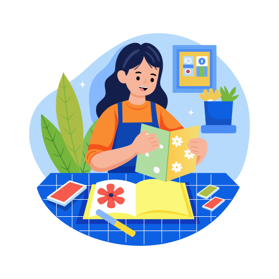 Handmade Card, Activity, Greetings, Student, Creativity illustration