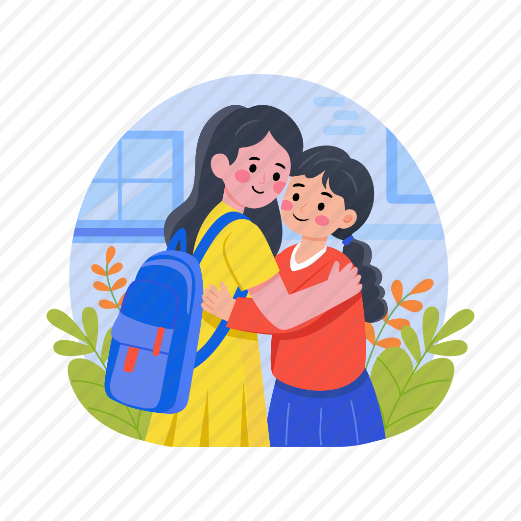 Hugging, Cuddling, Greeting, Friends, Students preview