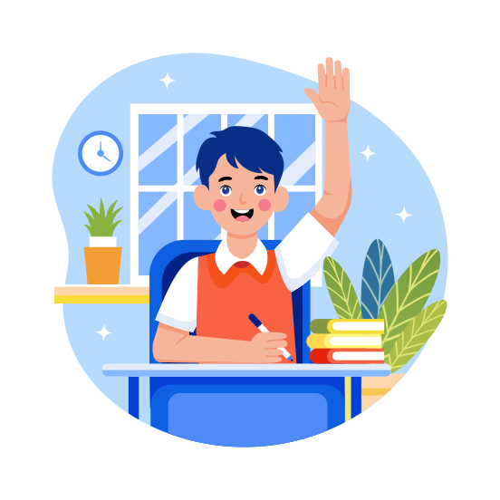 Participation, Waving, Gesture, Raising Hand, Student illustration