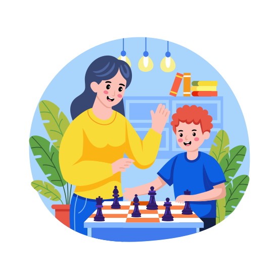 Playing Chess, Game, Activity, Leisure, Student illustration