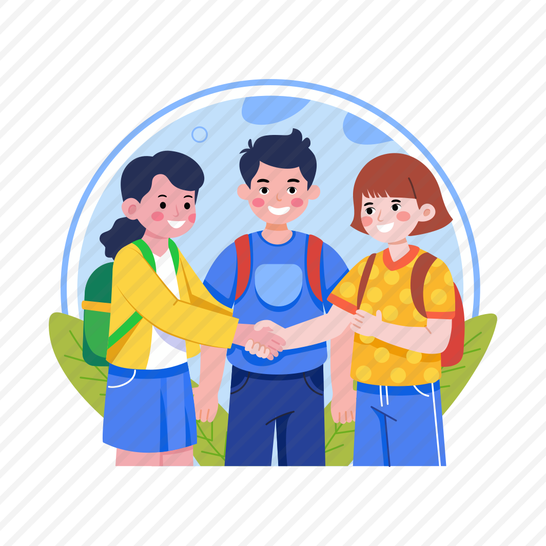 Shaking Hands, Friends, Greetings, Meeting, Students, preview