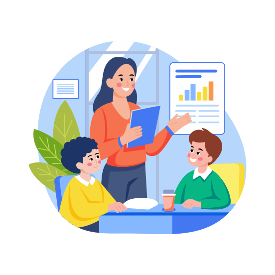 Showing Report, Chart, Analysis, Graph, Presentation illustration