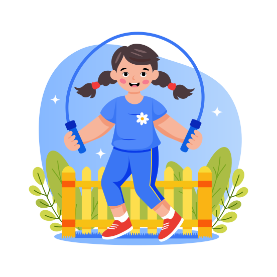 Skipping Rope, Jumping, Activity, Kid, Exercise illustration