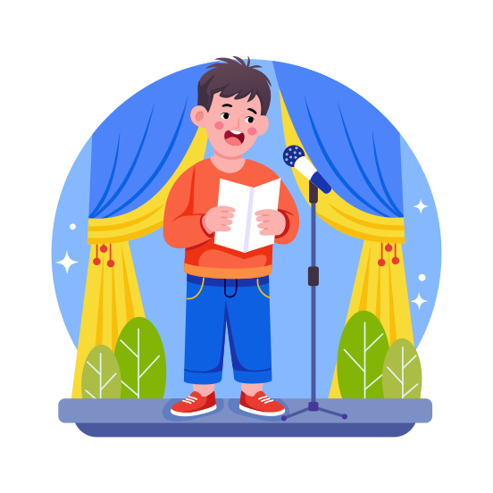 Speech, Presentation, Speaking, Student, Academic illustration