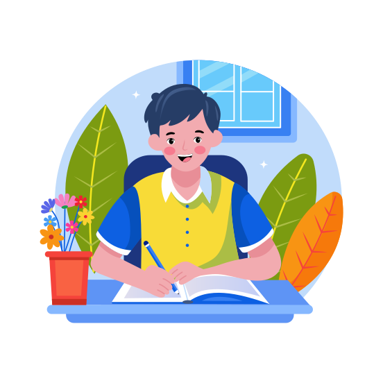 Studying, Writing, Learning, Student, Academic illustration