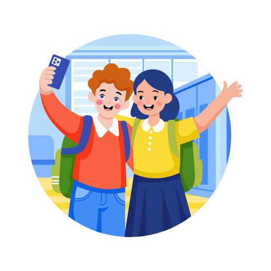 Taking Selfie, Capturing, Photography, Memories, Friends illustration