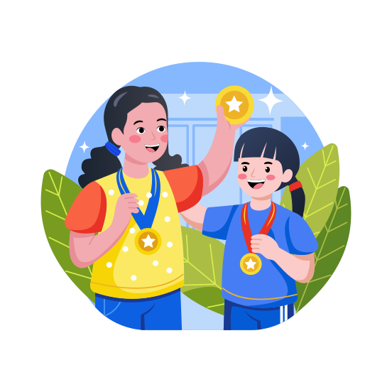 Winning Medals, Prize, Reward, Award, Achievement illustration