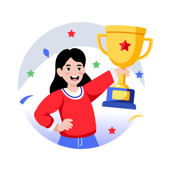 Celebrating, Victory, Achievement, Success, Award illustration