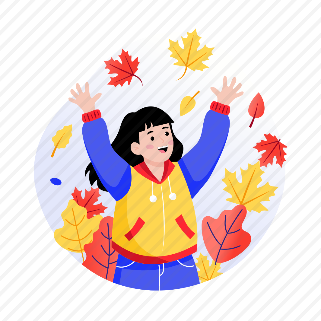 Enjoying Autumn, Leaves, Nature, Smiling, Happy preview