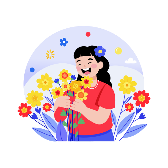 Flower Garden, Floral, Nature, Hobby, Happy illustration