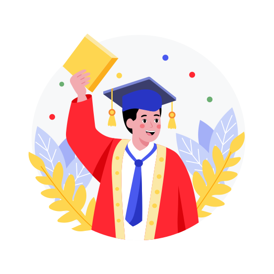 Graduate, Student, Achievement, Success, Confetti illustration
