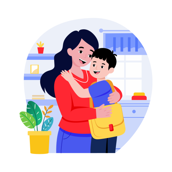 Mother Love, Affection, Hugging, Embracing, Motherhood illustration