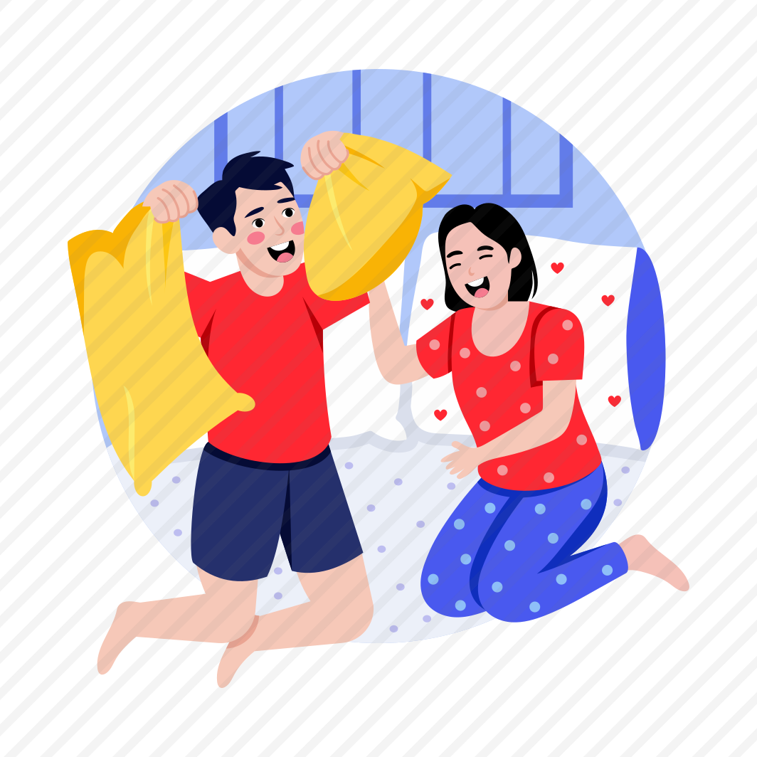 Pillow Fight, Playing, Fun, Laughter, Siblings preview