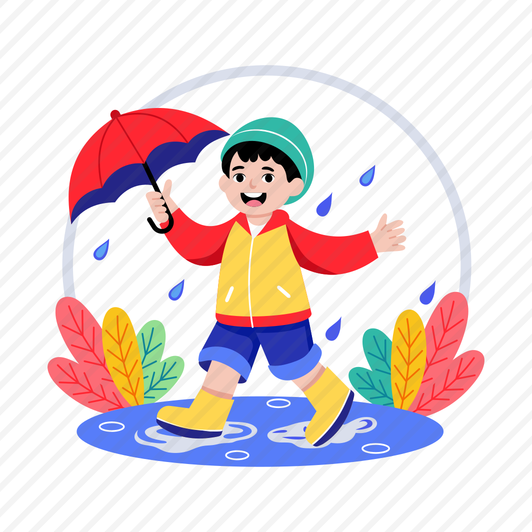 Raining, Puddle, Playing, Outdoor, Enjoying, preview