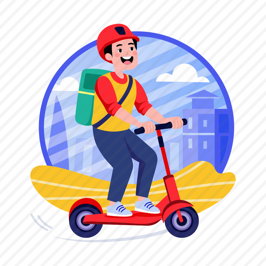 Riding Scooter, Travelling, Outdoor, Vehicle, Happy preview