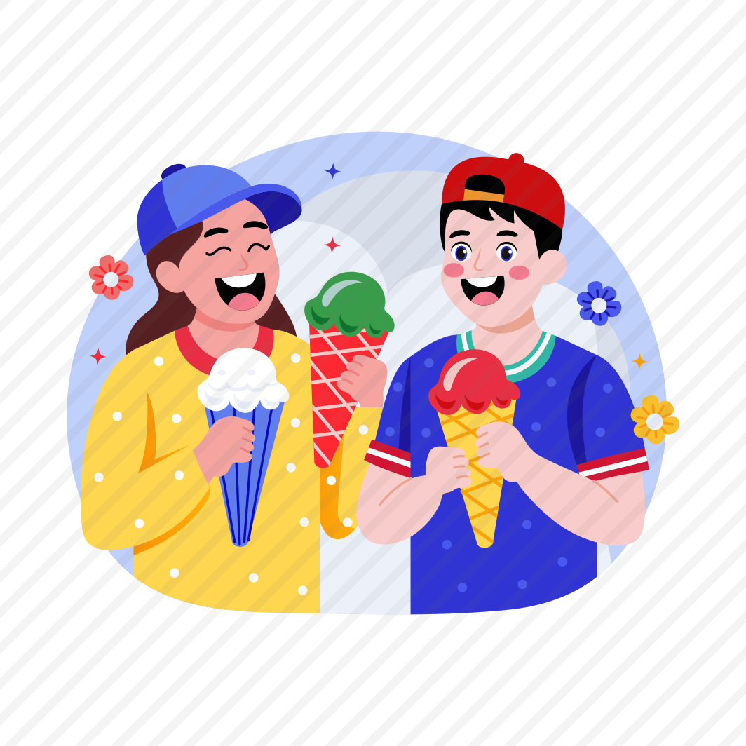 Sharing Food, Friends, Ice Cream, Confectionery, Smiling preview
