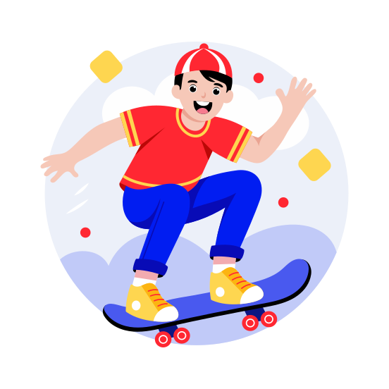 Skating, Sport, Activity, Adventure, Playing illustration