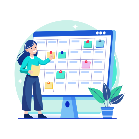 Bill Reminder, Memos, Scheduling, Recurring, Calendar illustration