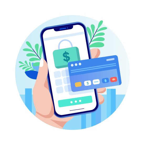 Card Pay, Shopping, Purchasing, Payment, Transaction, illustration
