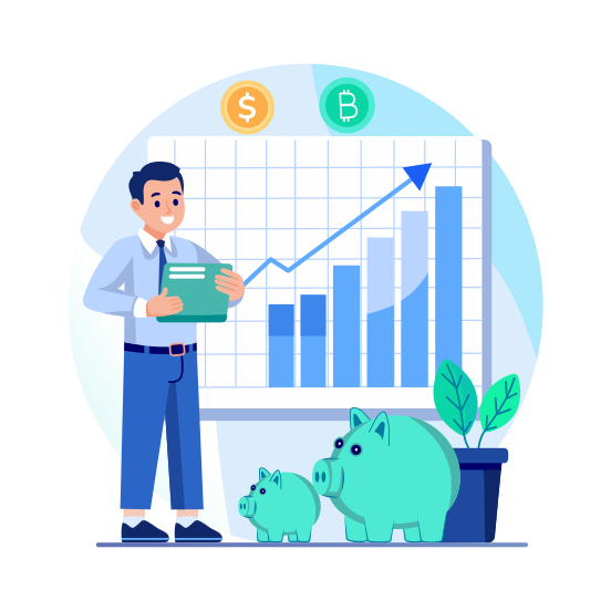 Investment, Growth, Graph, Chart, Strategy, illustration