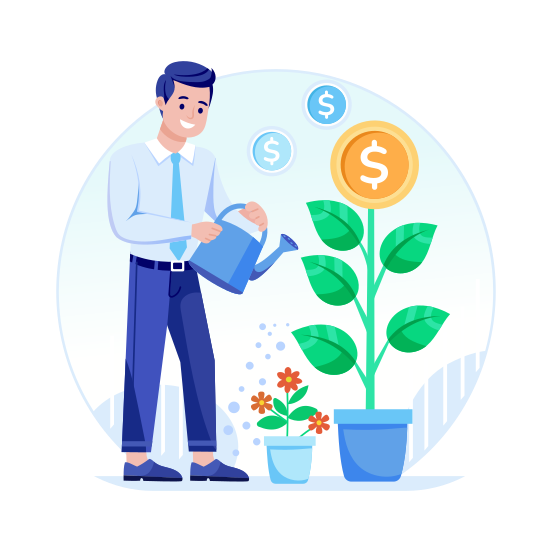 Investment Growth, Increment, Development, Money, Finance illustration